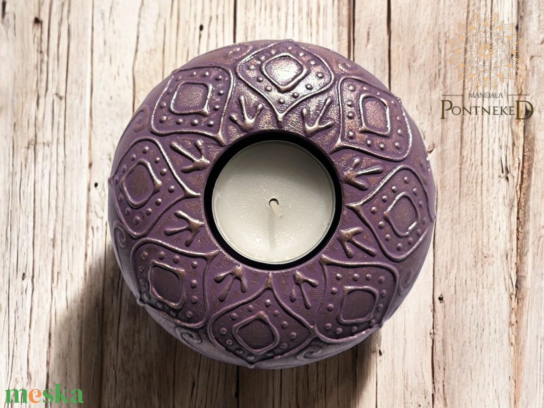Rusztikus felületű, kerek, mandala mintás teamécses tartó (lila) - otthon & életmód - gyertya, illat, aroma - mécses és mécsestartó - Meska.hu Rusztikus felületű, kerek, mandala mintás teamécses tartó (lila) - otthon & életmód - gyertya, illat, aroma - mécses és mécsestartó - Meska.hu
