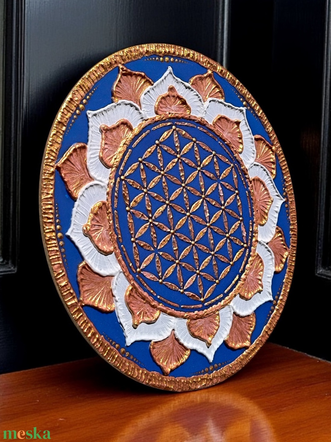 Élet virága - mandala táblakép (kék-arany) - otthon & életmód - dekoráció - kép & falikép - táblakép - Meska.hu Élet virága - mandala táblakép (kék-arany) - otthon & életmód - dekoráció - kép & falikép - táblakép - Meska.hu