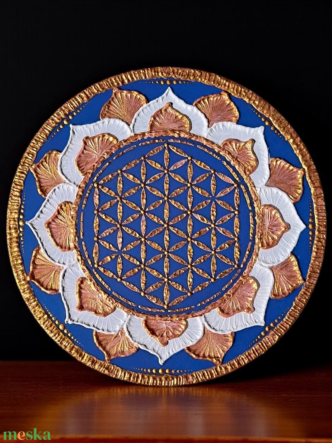 Élet virága - mandala táblakép (kék-arany) - otthon & életmód - dekoráció - kép & falikép - táblakép - Meska.hu Élet virága - mandala táblakép (kék-arany) - otthon & életmód - dekoráció - kép & falikép - táblakép - Meska.hu