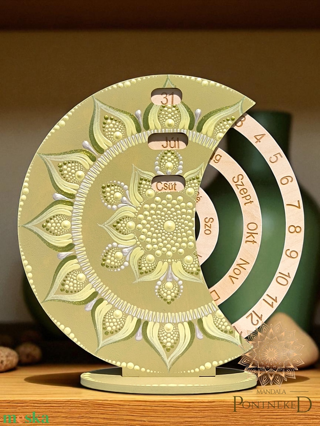 Mandala öröknaptár, vintage zöld, álló (20 cm átmérőjű) - otthon & életmód - dekoráció - fali és függő dekoráció - falinaptár & öröknaptár - Meska.hu Mandala öröknaptár, vintage zöld, álló (20 cm átmérőjű) - otthon & életmód - dekoráció - fali és függő dekoráció - falinaptár & öröknaptár - Meska.hu
