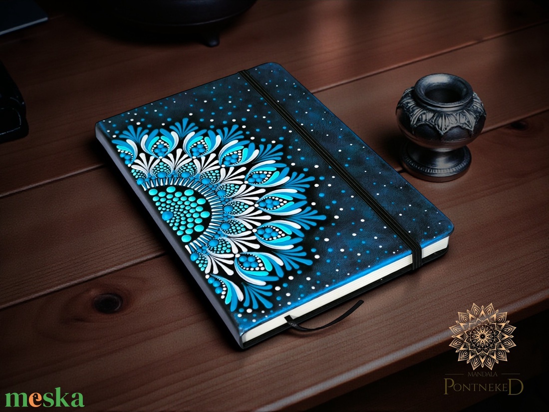 Kék mandala notesz (A/5, kemény fedeles) - otthon & életmód - papír, írószer - jegyzetfüzet & napló - Meska.hu