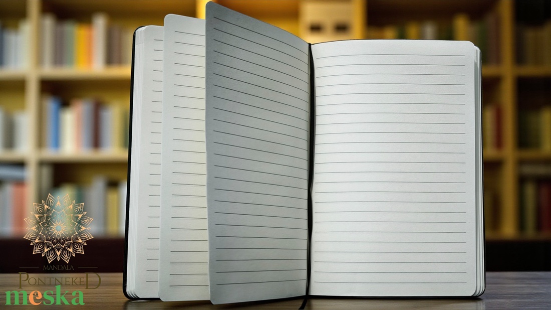 Világoskék virágmotívumos mandala notesz (A/5, kemény fedeles) - otthon & életmód - papír, írószer - jegyzetfüzet & napló - Meska.hu