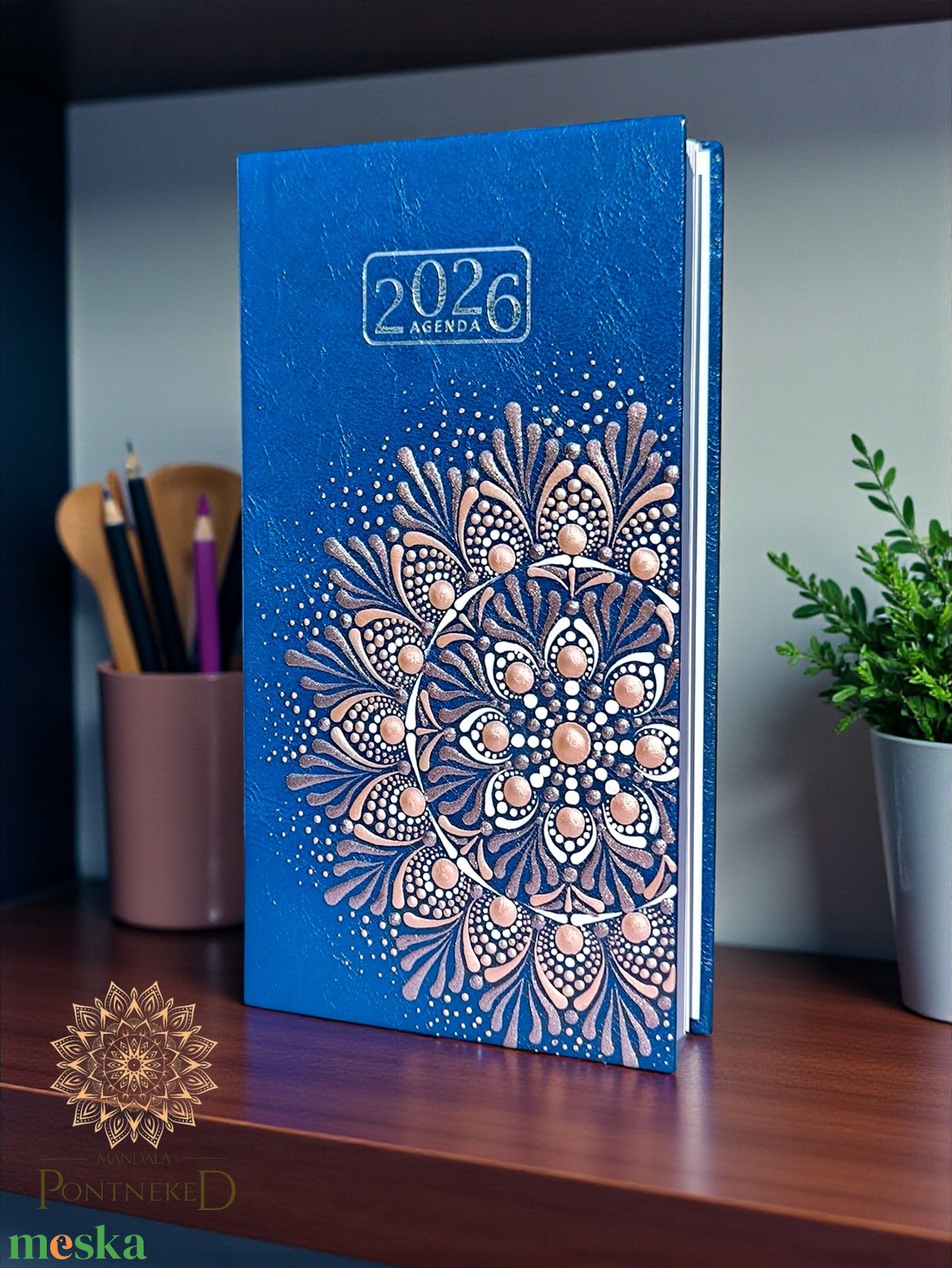 Mandala határidőnapló 2026, kis méretű (kék) - otthon & életmód - papír, írószer - naptár & tervező - Meska.hu