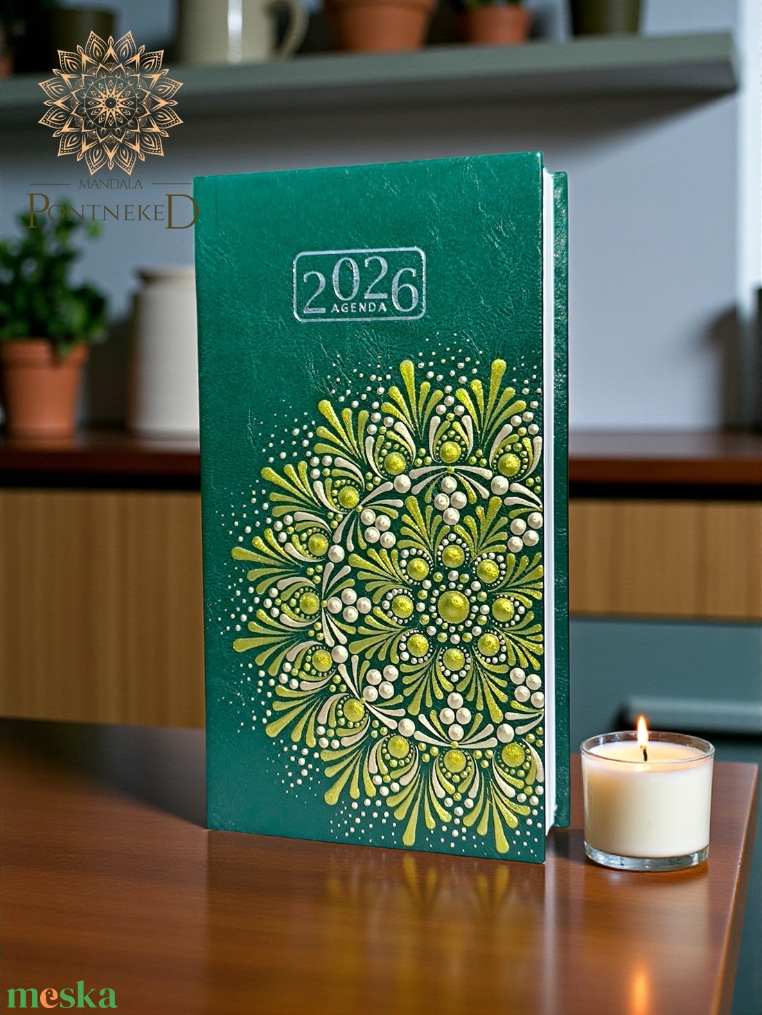 Mandala határidőnapló 2026, kisméretű, heti beosztású (zöld) - otthon & életmód - papír, írószer - naptár & tervező - Meska.hu