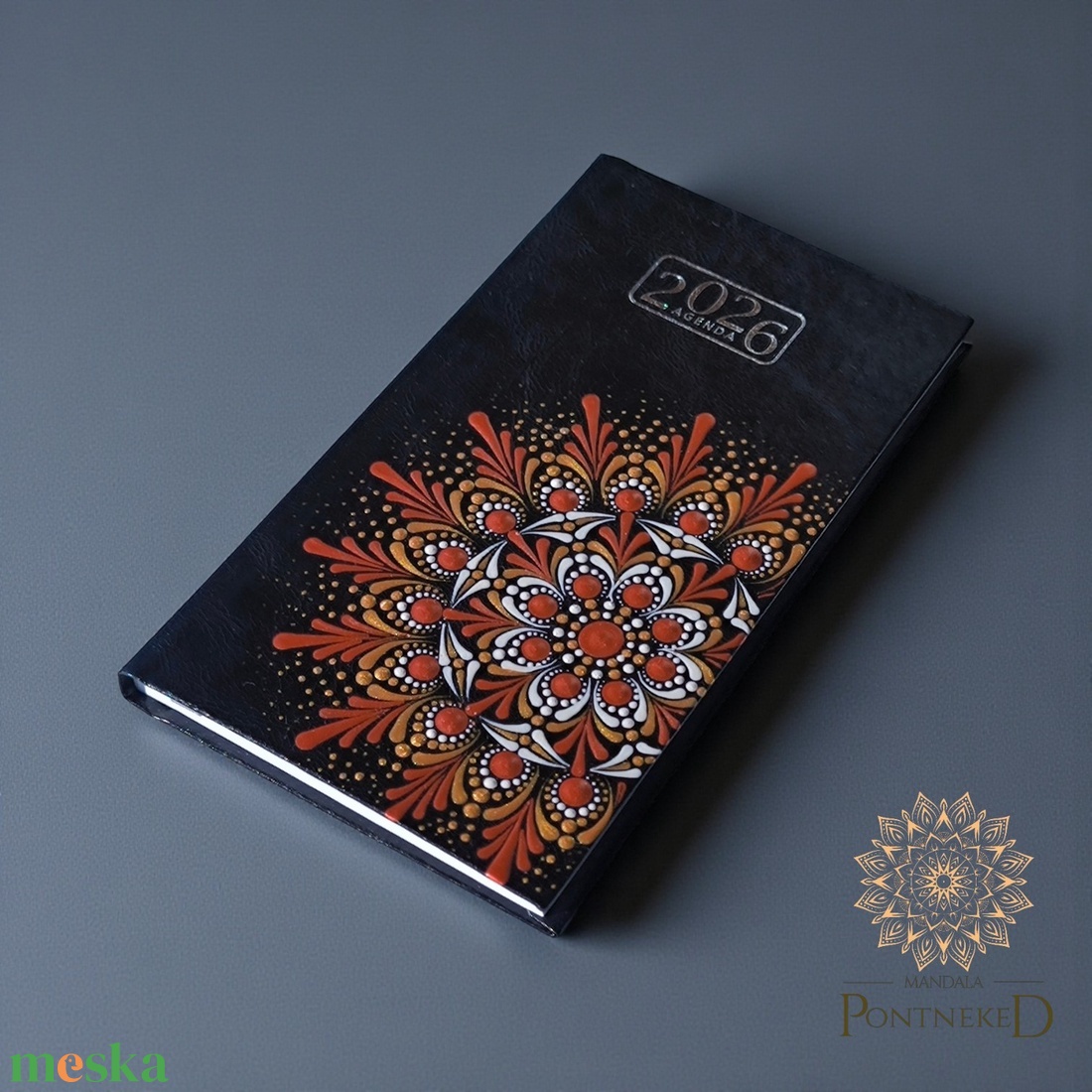 Mandala határidőnapló 2026, kisméretű, heti beosztású (fekete) - otthon & életmód - papír, írószer - naptár & tervező - Meska.hu