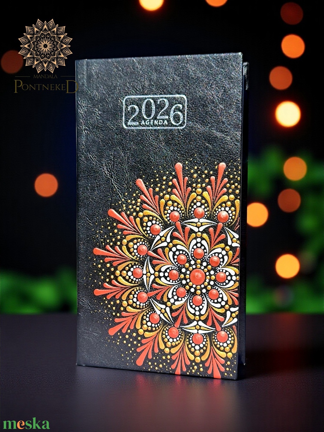 Mandala határidőnapló 2026, kisméretű, heti beosztású (fekete) - otthon & életmód - papír, írószer - naptár & tervező - Meska.hu