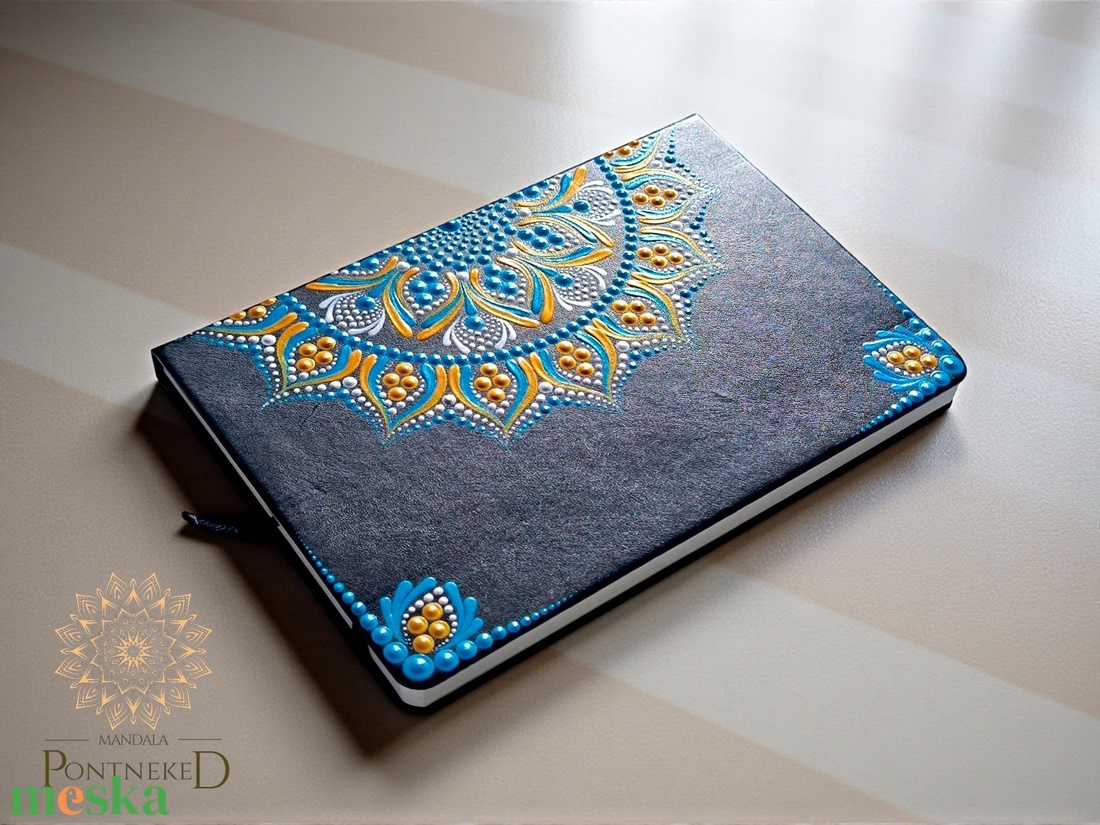 Fekete mandala notesz (A/5, kemény fedeles) - otthon & életmód - papír, írószer - jegyzetfüzet & napló - Meska.hu