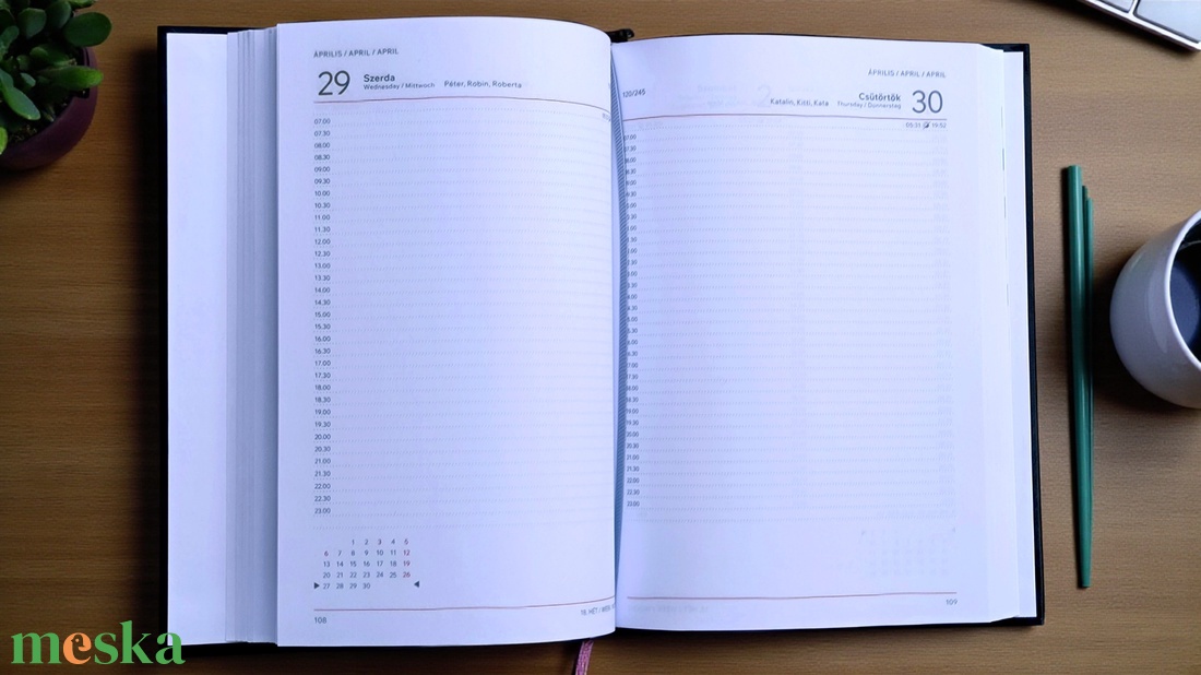 Nagy méretű (A/5) 2026-os mandala határidőnapló (zöld) - otthon & életmód - papír, írószer - naptár & tervező - Meska.hu