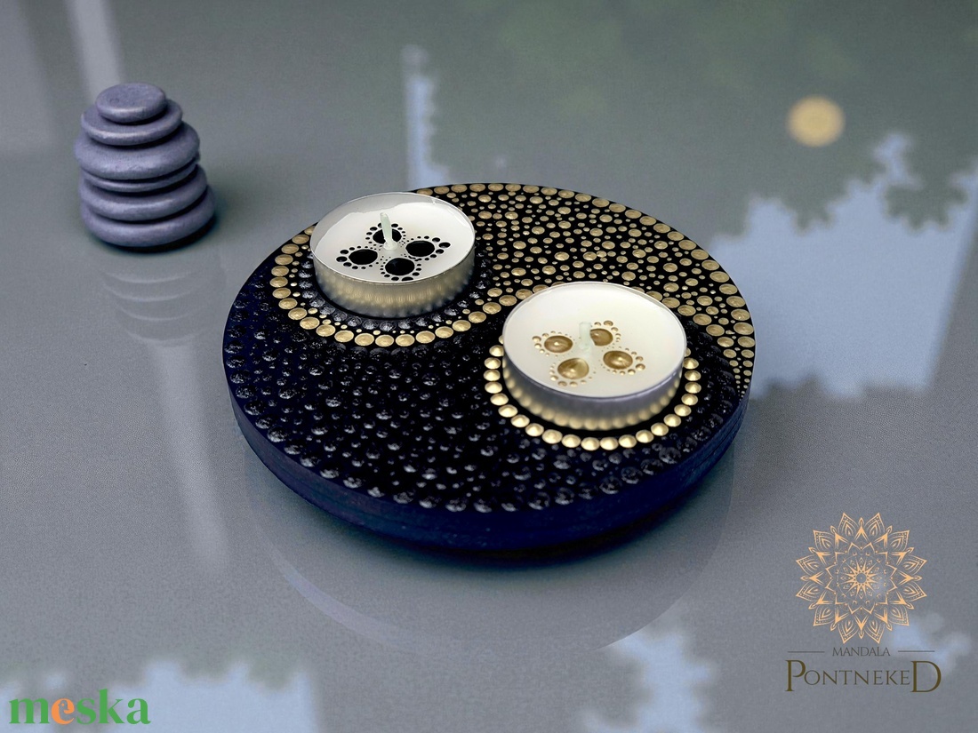 Jin Jang teamécsestartó - otthon & életmód - gyertya, illat, aroma - mécses és mécsestartó - Meska.hu