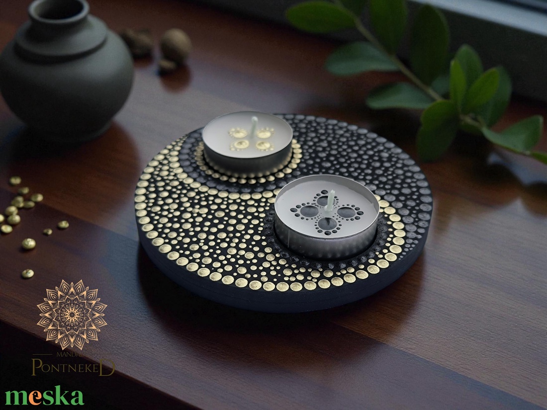 Jin Jang teamécsestartó - otthon & életmód - gyertya, illat, aroma - mécses és mécsestartó - Meska.hu