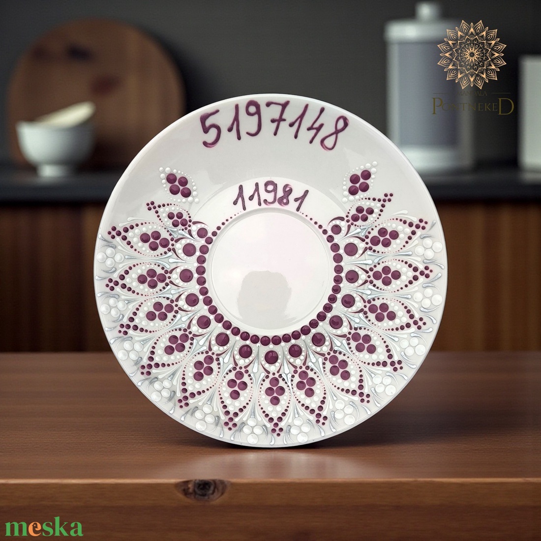 Mandalamintás cappuccinós szett, Grabovaj számokkal (Teremtőhöz fordulás- Minden lehetséges) - otthon & életmód - konyhafelszerelés, tálalás - tálalás - bögre & csésze - Meska.hu