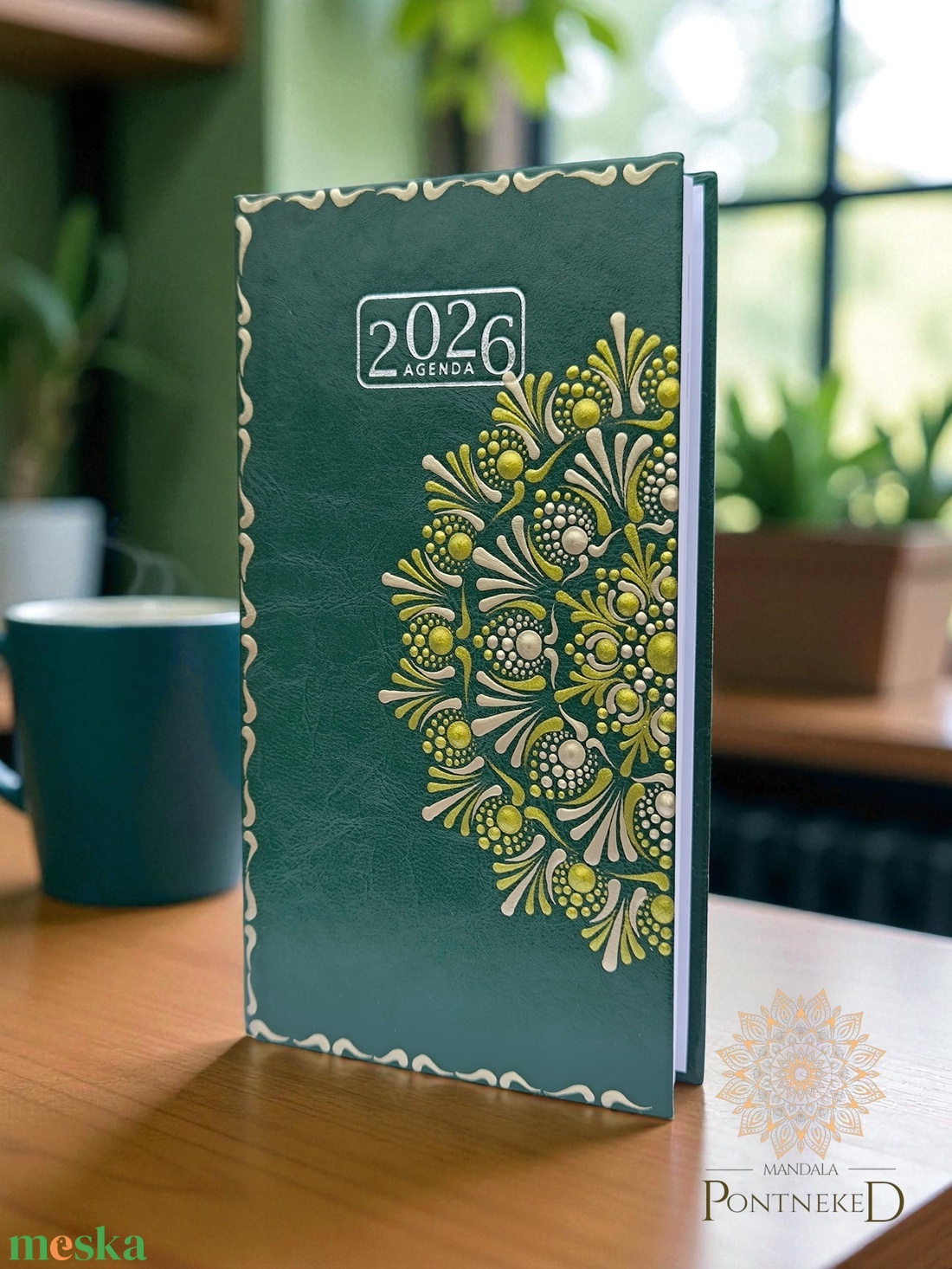 Mandala határidőnapló 2026, kisméretű, heti beosztású (zöld) - otthon & életmód - papír, írószer - naptár & tervező - Meska.hu