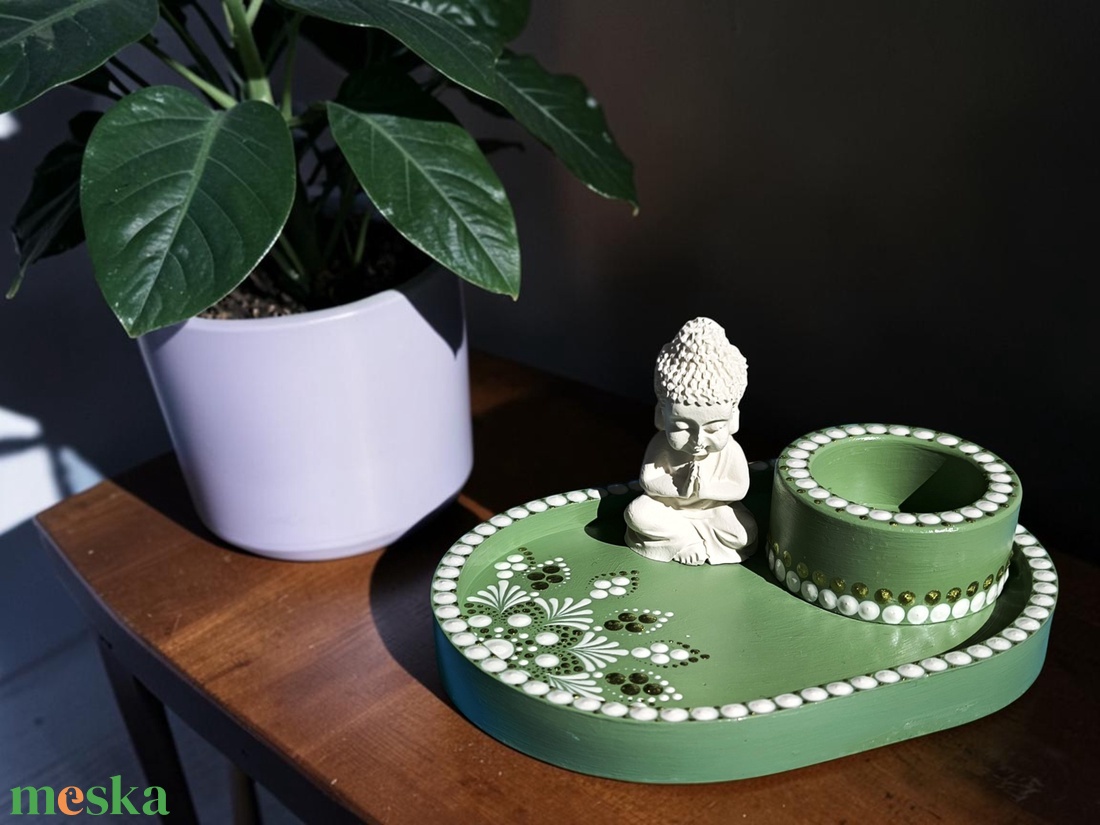 Mécsestartó Buddha szoborral - otthon & életmód - dekoráció - spiritualitás - mandala - Meska.hu