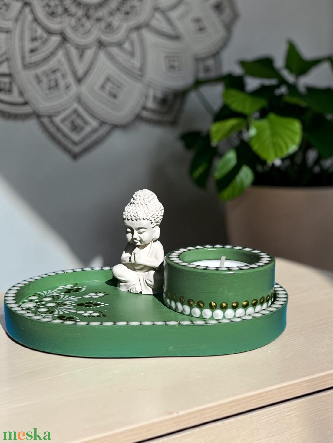 Mécsestartó Buddha szoborral - otthon & életmód - dekoráció - spiritualitás - mandala - Meska.hu