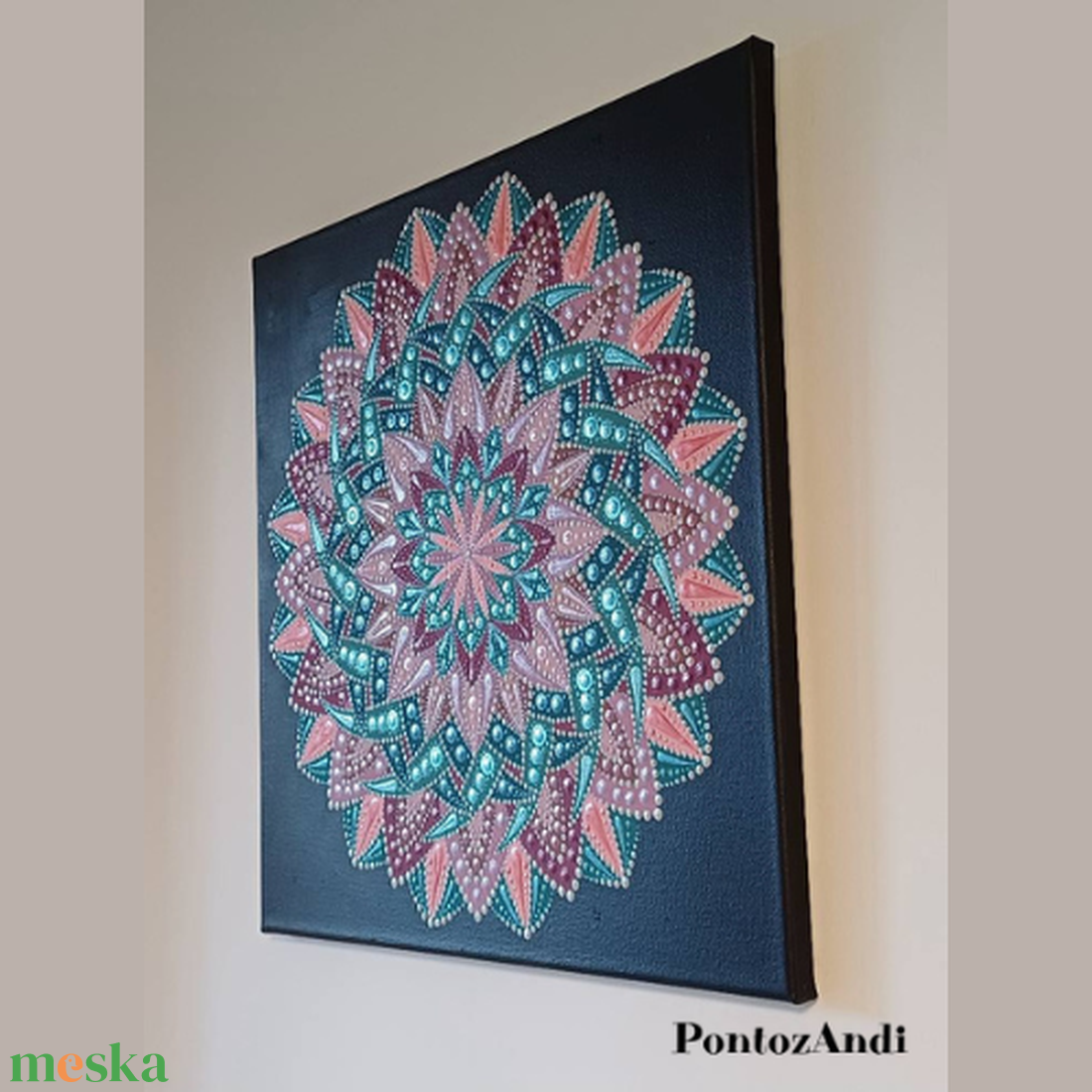 Lótuszvirág mandala - művészet - festmény - akril - Meska.hu Lótuszvirág mandala - művészet - festmény - akril - Meska.hu
