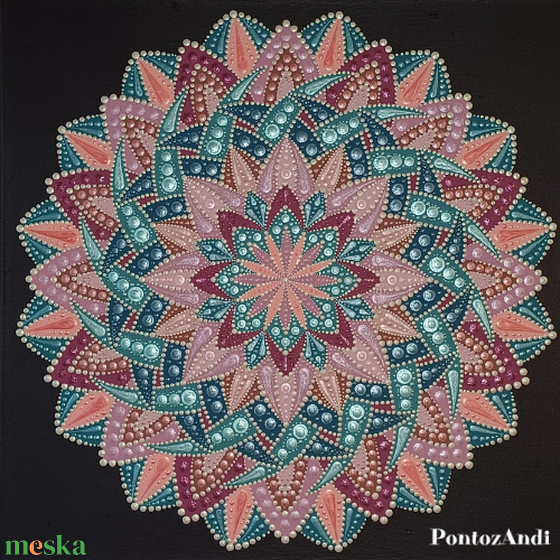 Lótuszvirág mandala - művészet - festmény - akril - Meska.hu Lótuszvirág mandala - művészet - festmény - akril - Meska.hu