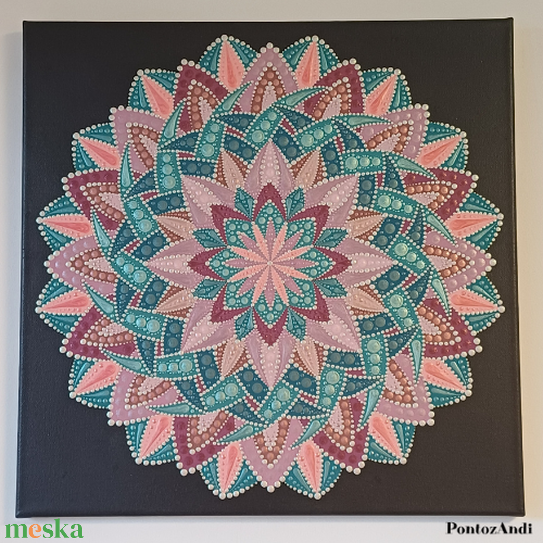 Lótuszvirág mandala - művészet - festmény - akril - Meska.hu Lótuszvirág mandala - művészet - festmény - akril - Meska.hu