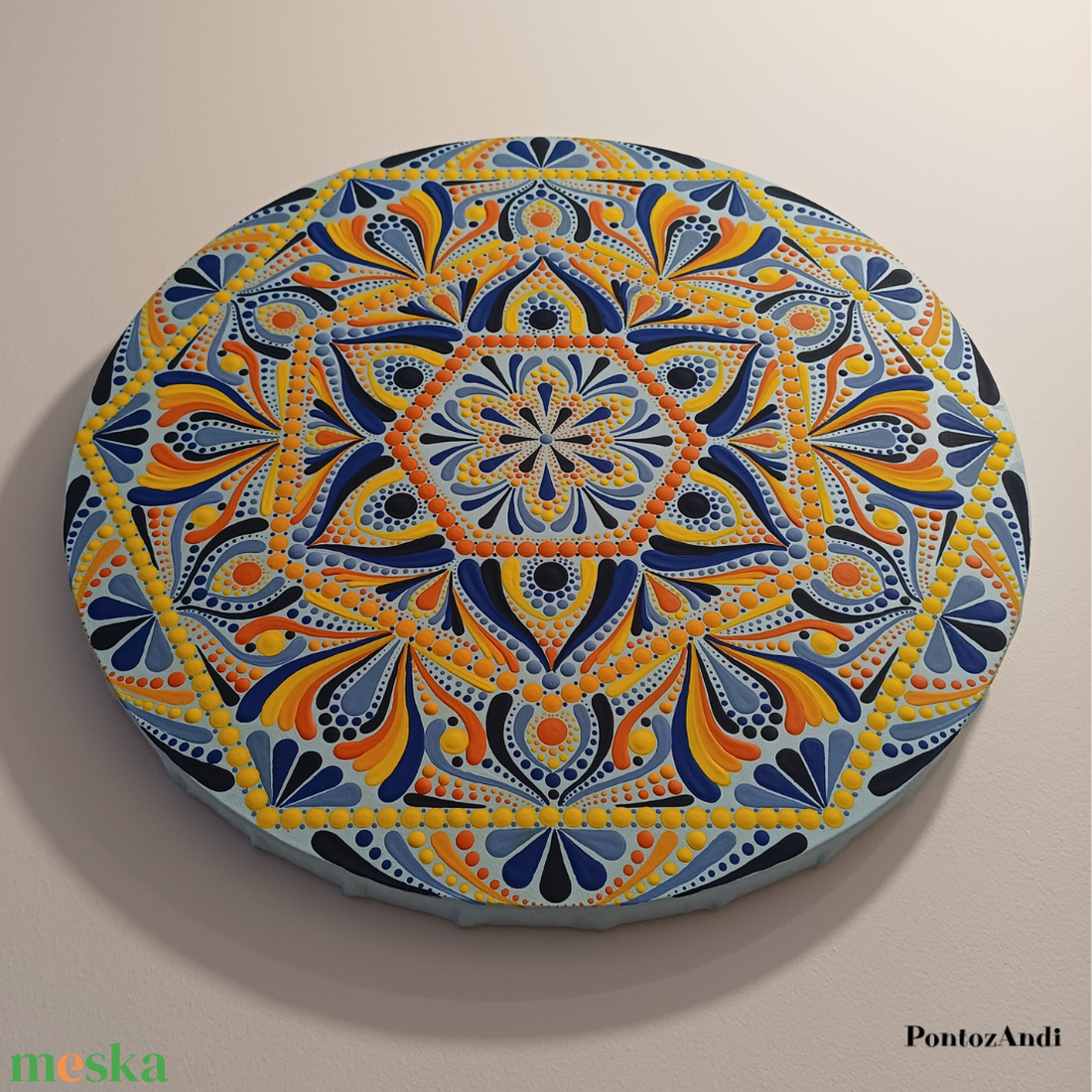 Mandala narancs-kék színekben - művészet - festmény - akril - Meska.hu Mandala narancs-kék színekben - művészet - festmény - akril - Meska.hu