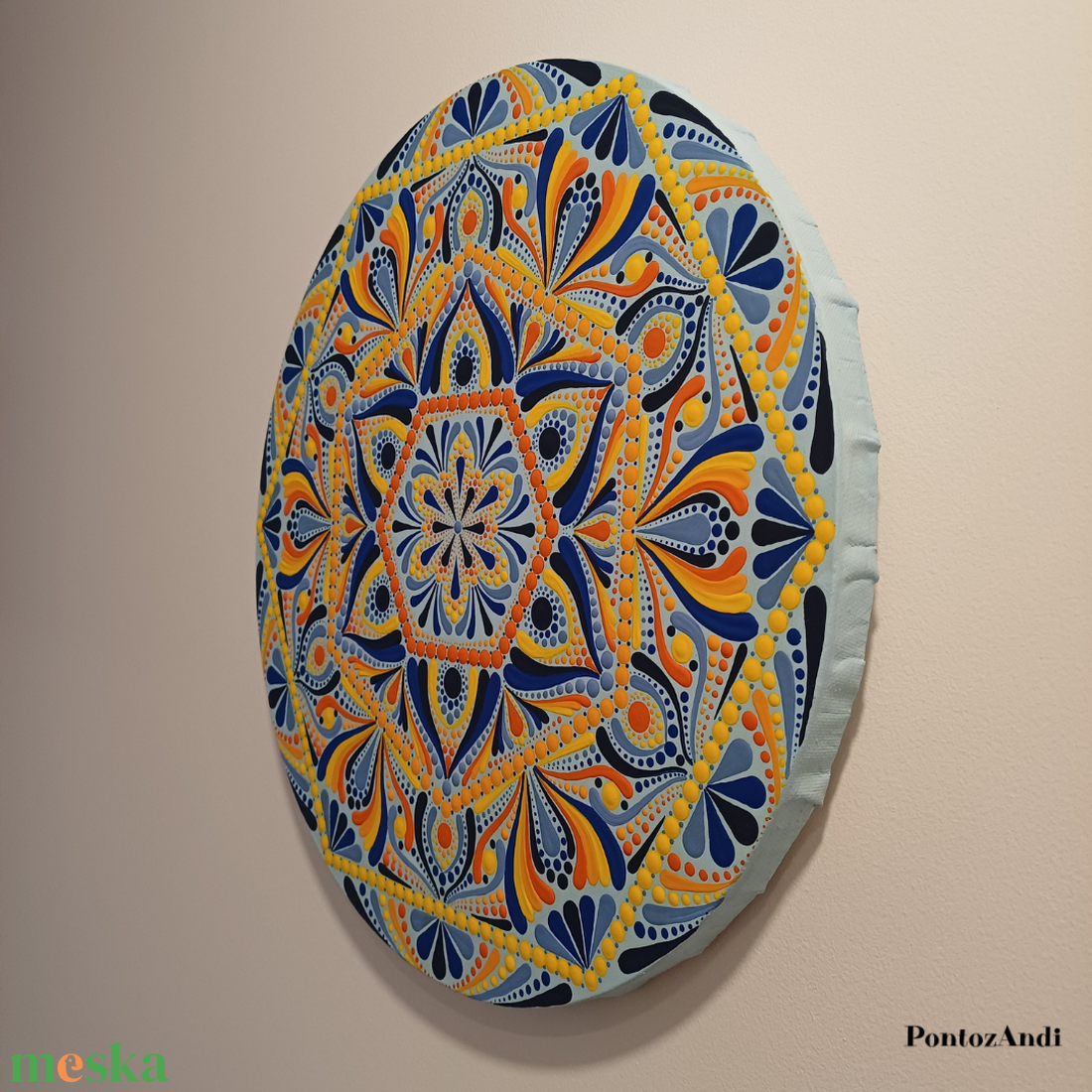 Mandala narancs-kék színekben - művészet - festmény - akril - Meska.hu Mandala narancs-kék színekben - művészet - festmény - akril - Meska.hu