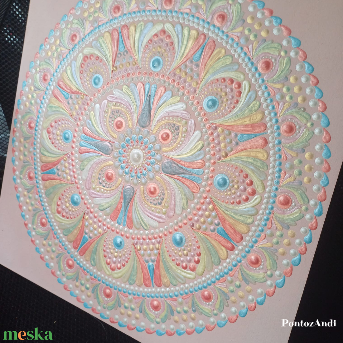 Vattacukor mandala - művészet - festmény - akril - Meska.hu