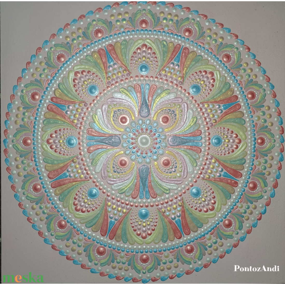 Vattacukor mandala - művészet - festmény - akril - Meska.hu