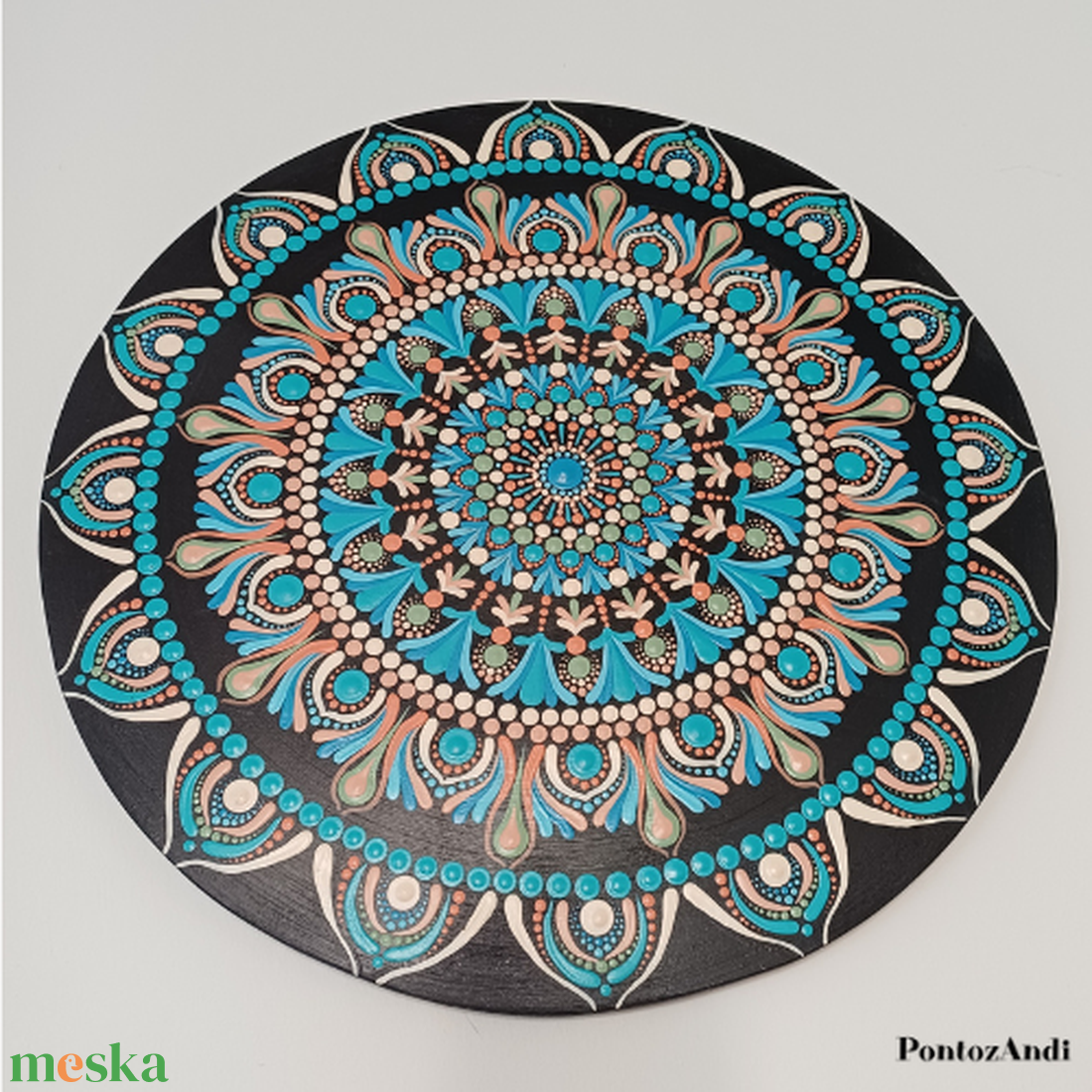 Búzavirág mandala - művészet - festmény - akril - Meska.hu