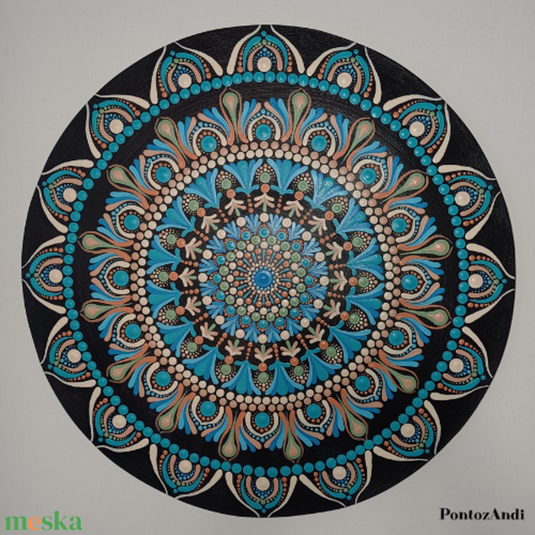 Búzavirág mandala - művészet - festmény - akril - Meska.hu