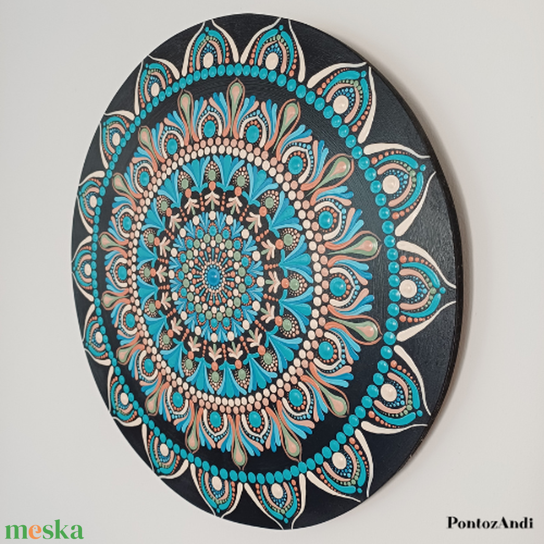 Búzavirág mandala - művészet - festmény - akril - Meska.hu