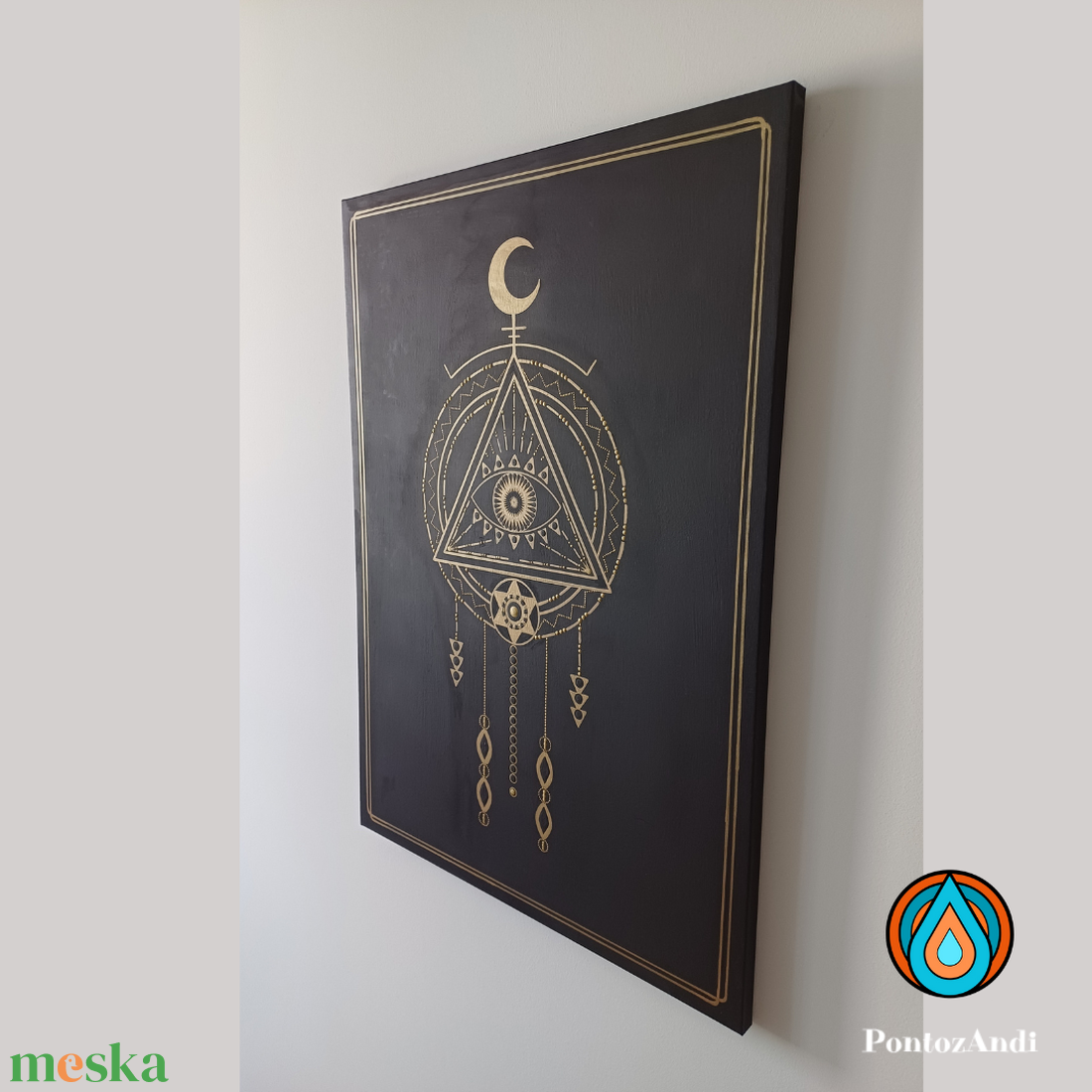 Misztikus harmadik szem álomfogó - művészet - festmény - akril - Meska.hu