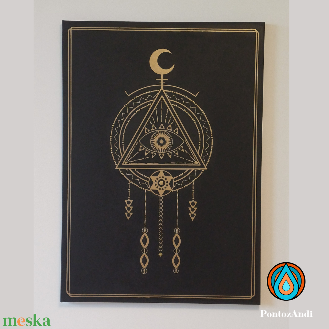 Misztikus harmadik szem álomfogó - művészet - festmény - akril - Meska.hu