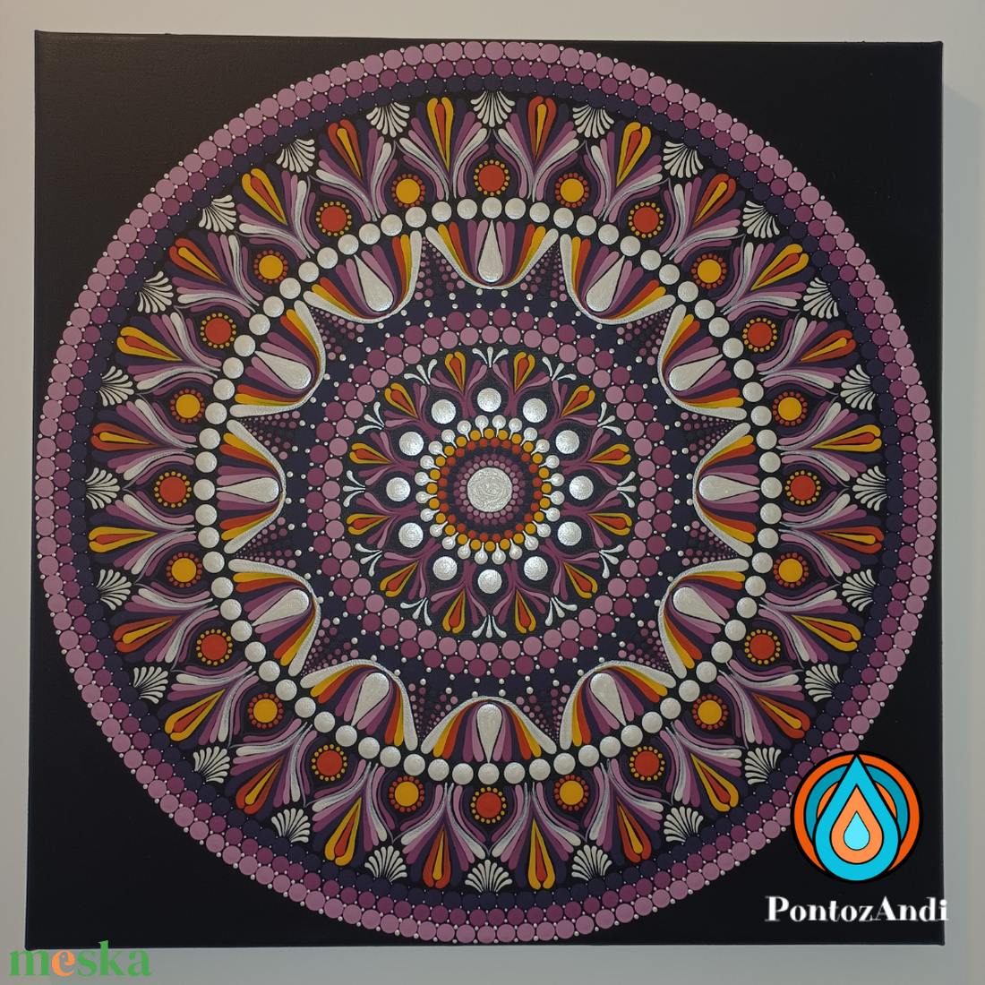 Rózsaablak mandala - művészet - festmény - akril - Meska.hu