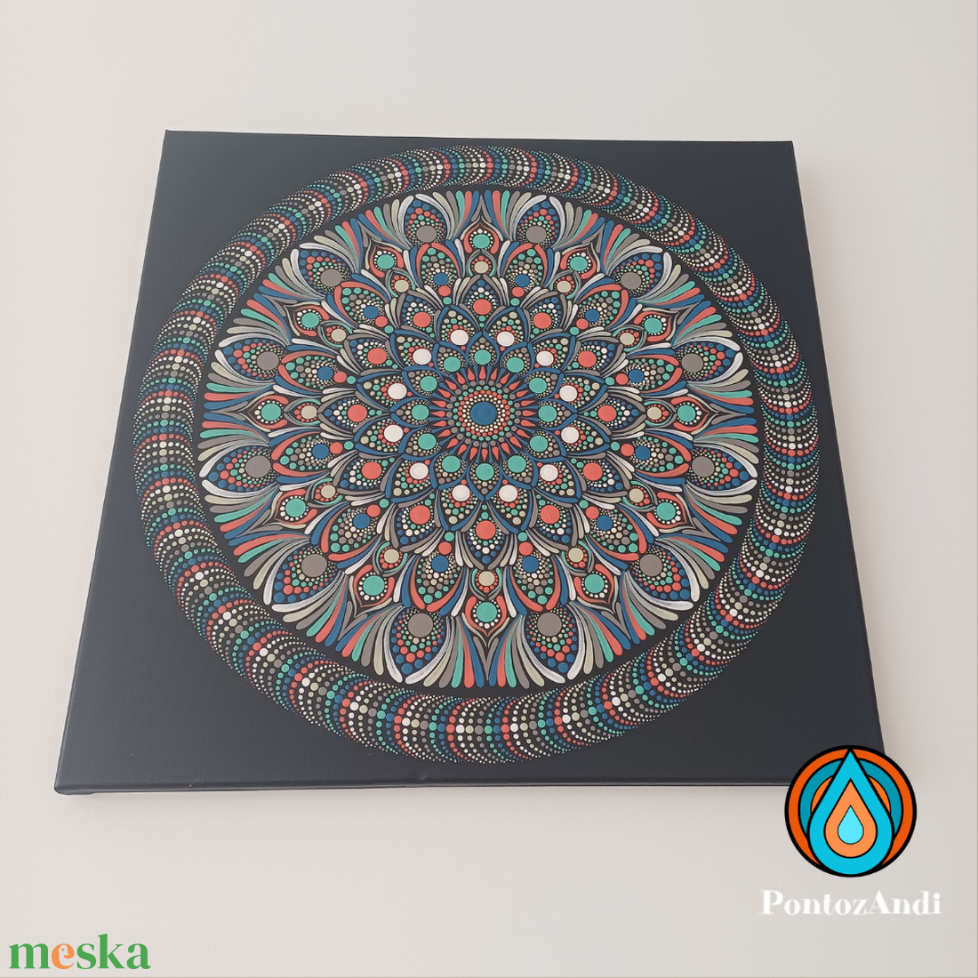 Koszorús mandala - művészet - festmény - akril - Meska.hu