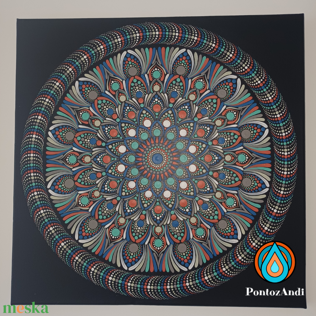 Koszorús mandala - művészet - festmény - akril - Meska.hu