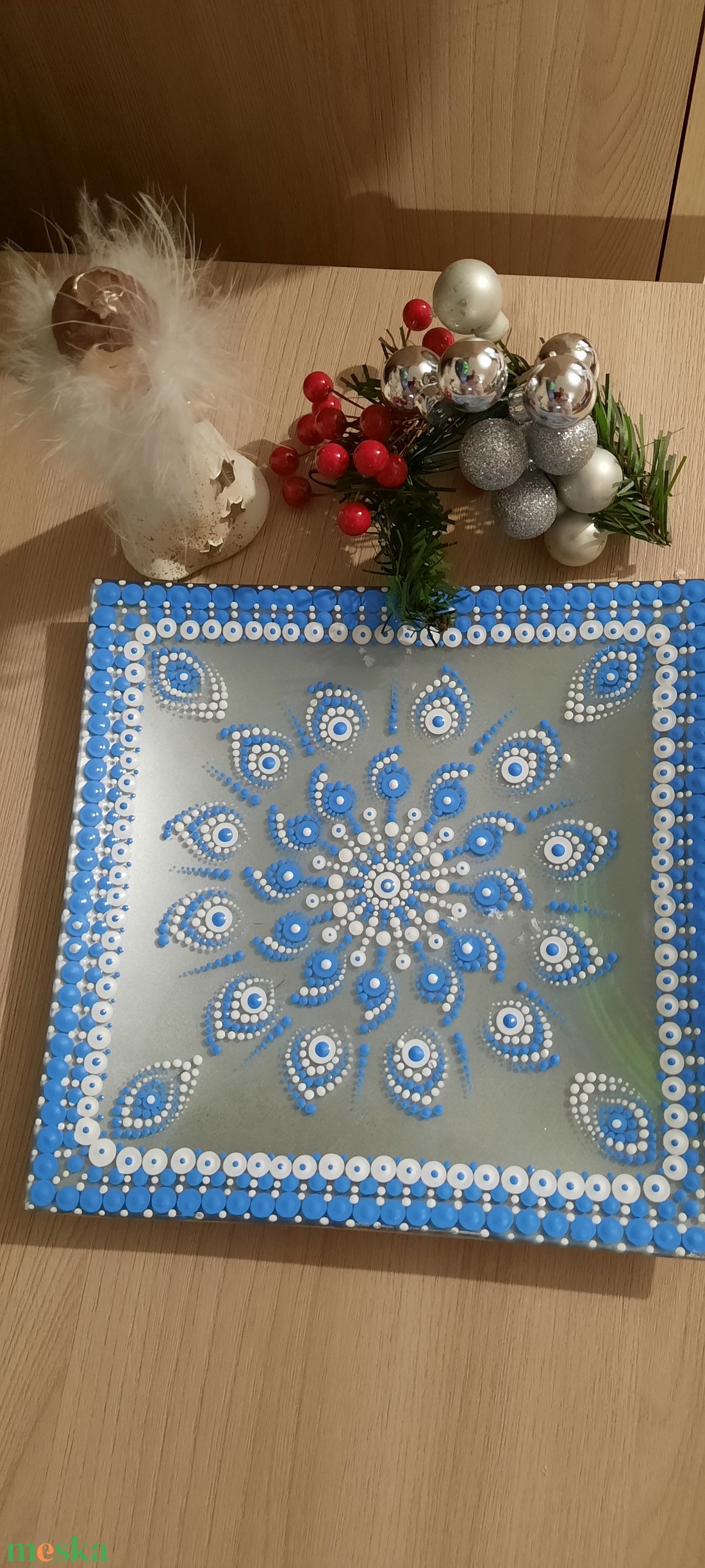 Mandala üvegtálka - otthon & életmód - konyhafelszerelés, tálalás - tálalás - pálinkás poharak, szettek - Meska.hu