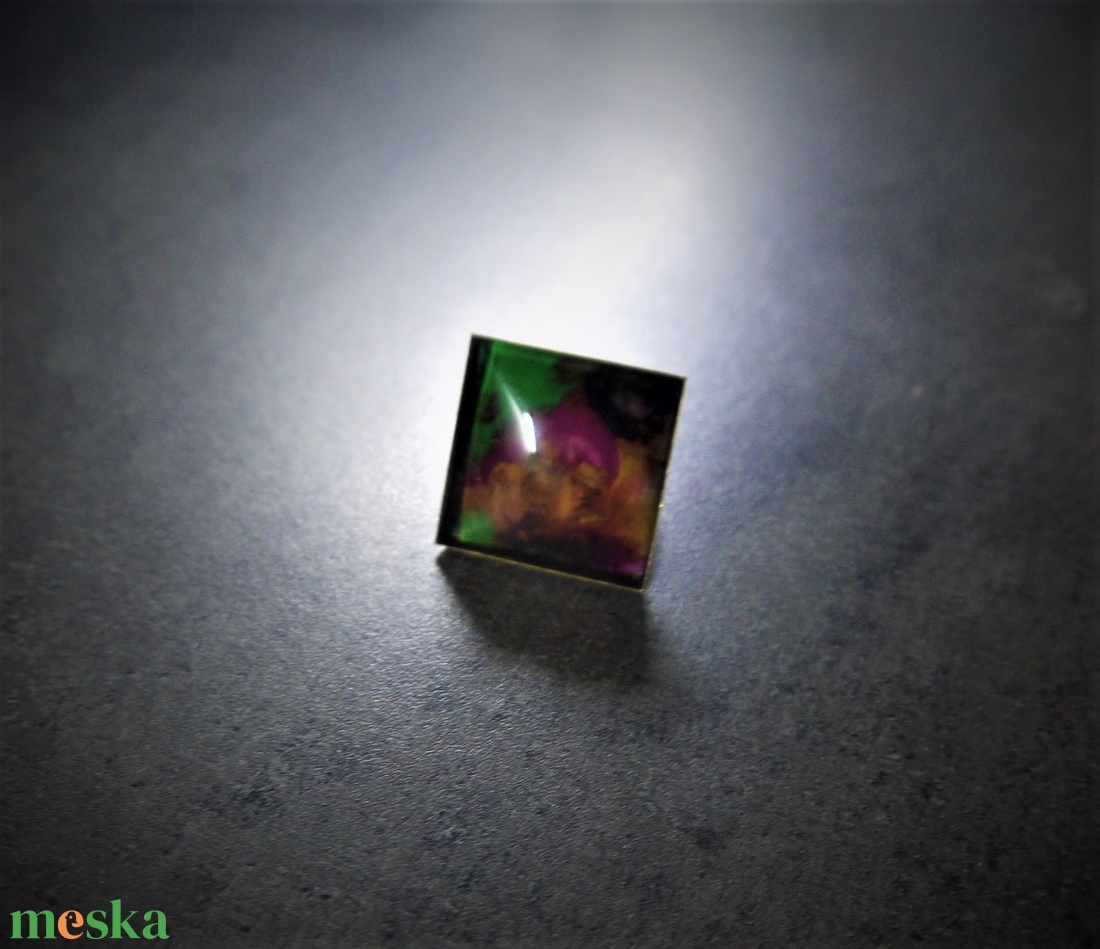 Festettüveg gyűrű Ősz (2,5x2,5 cm) - INGYEN POSTA - ékszer - gyűrű - üveglencsés gyűrű - Meska.hu