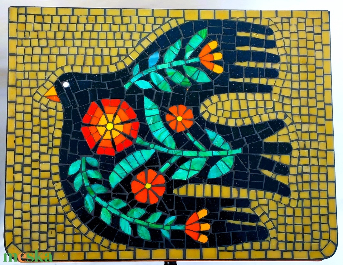 FOGLALVA! Mozaikkal dekorált, art deco éjjeliszekrény pár - otthon & életmód - bútor - szekrény - Meska.hu