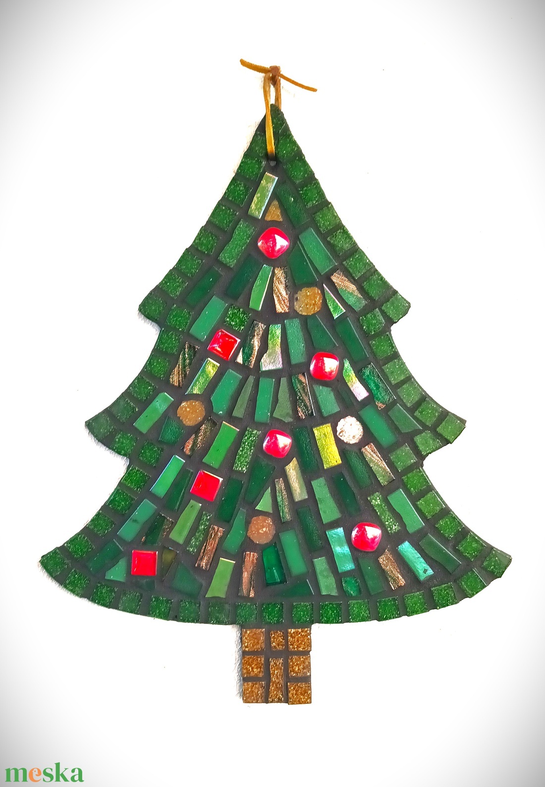 Mozaikos karácsonyi dekoráció - Karácsonyfa / akár otthoni elkészítésre is.  - karácsony - karácsonyi lakásdekoráció - karácsonyfa, grincsfa - Meska.hu