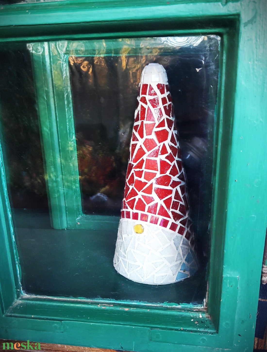 Mozaikos Mikulás dekoráció  kézzel készült karácsonyi dísz kültérre és beltérre - karácsony - karácsonyi lakásdekoráció - karácsonyi manók, figurák - Meska.hu