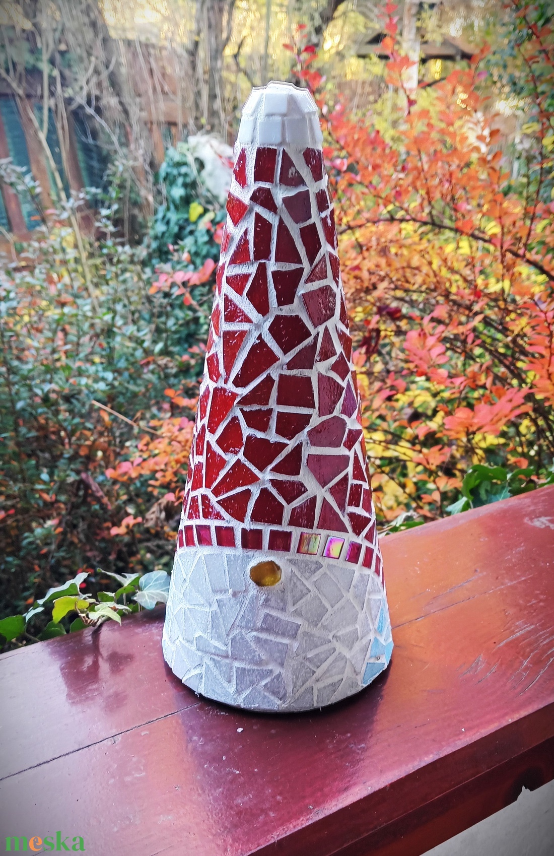 Mozaikos Mikulás dekoráció  kézzel készült karácsonyi dísz kültérre és beltérre - karácsony - karácsonyi lakásdekoráció - karácsonyi manók, figurák - Meska.hu