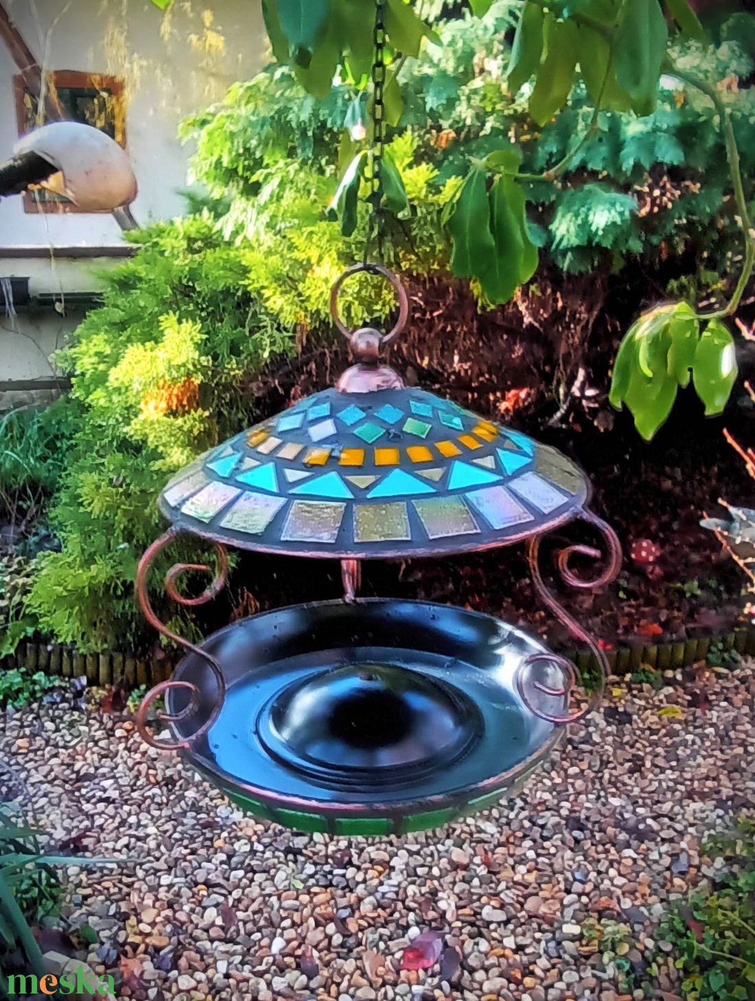 REKREDENC - Mozaikos, felfüggeszthető madáretető / madáritató (03) - otthon & életmód - ház & kert - madáretető & itató - Meska.hu