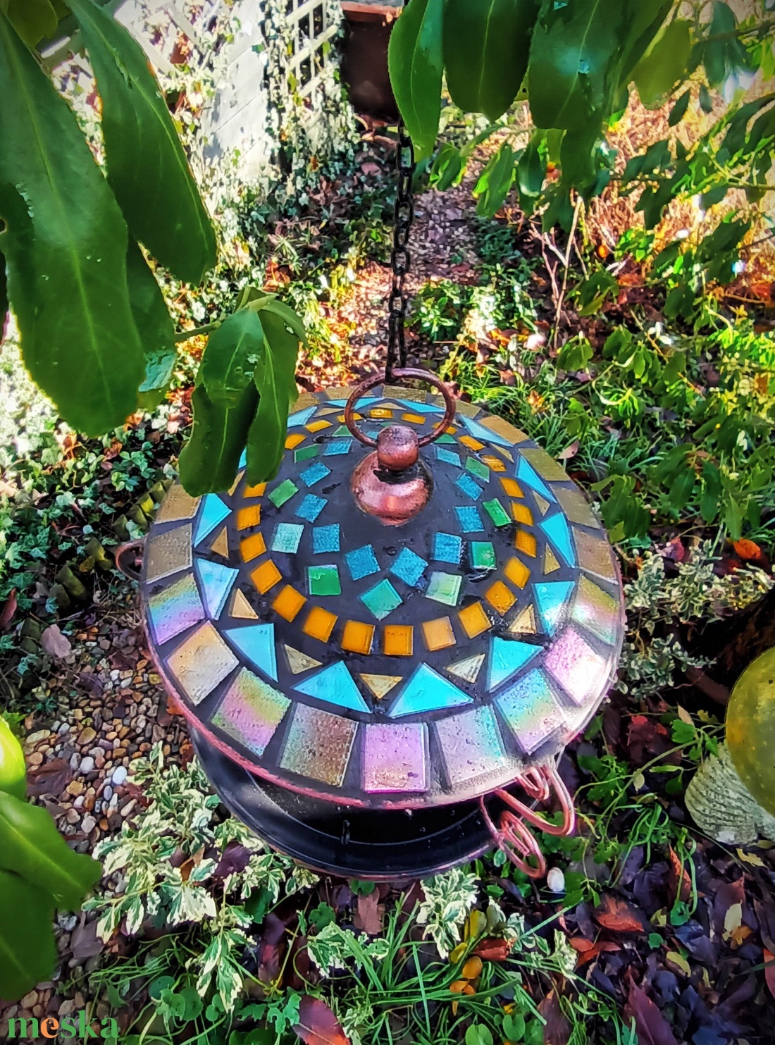 REKREDENC - Mozaikos, felfüggeszthető madáretető / madáritató (03) - otthon & életmód - ház & kert - madáretető & itató - Meska.hu