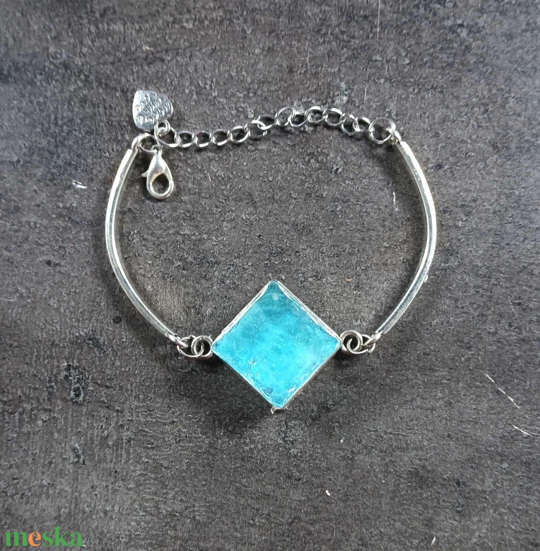 Karkötő irizáló üvegmozaikkal. INGYEN POSTA - ékszer - karkötő - karperec - Meska.hu