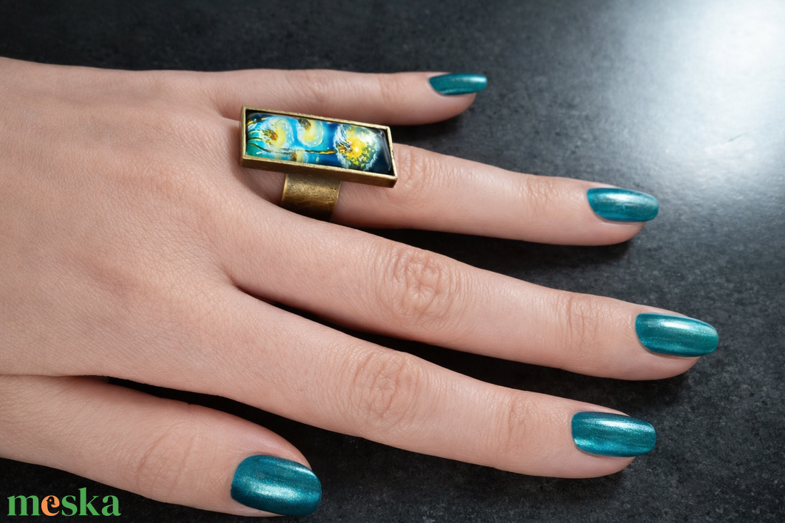 Festett üveg gyűrűk (2,5x1 cm) több féle - INGYEN POSTA - ékszer - gyűrű - üveglencsés gyűrű - Meska.hu