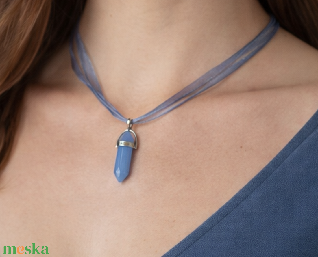 Kristályforma medálok, színes organza szalagon /több féle/   - INGYEN POSTA - ékszer - nyaklánc - medálos nyaklánc - Meska.hu