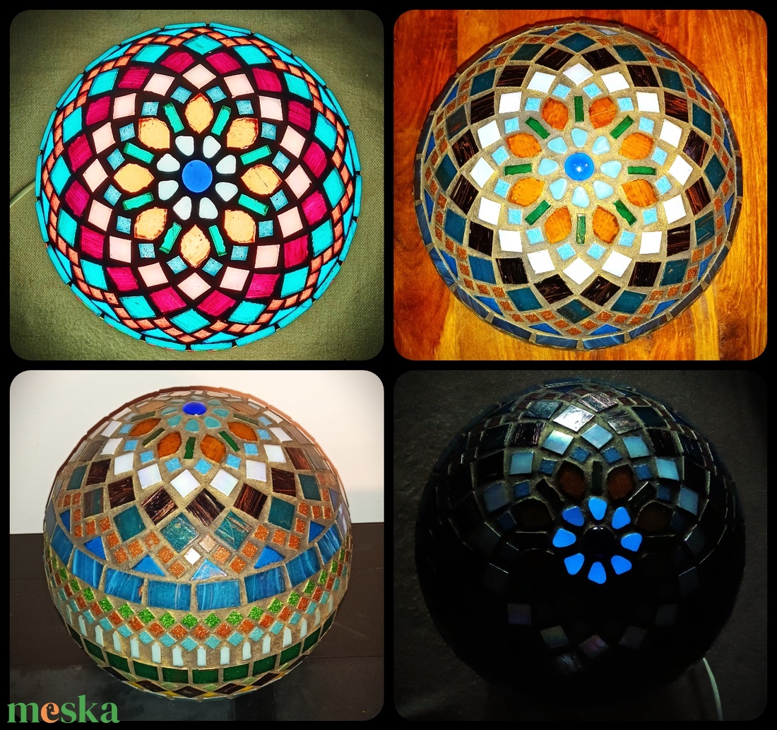 REKREDENC - Mozaik design, gömb hangulatlámpa (17) - otthon & életmód - lámpa - hangulatlámpa - Meska.hu