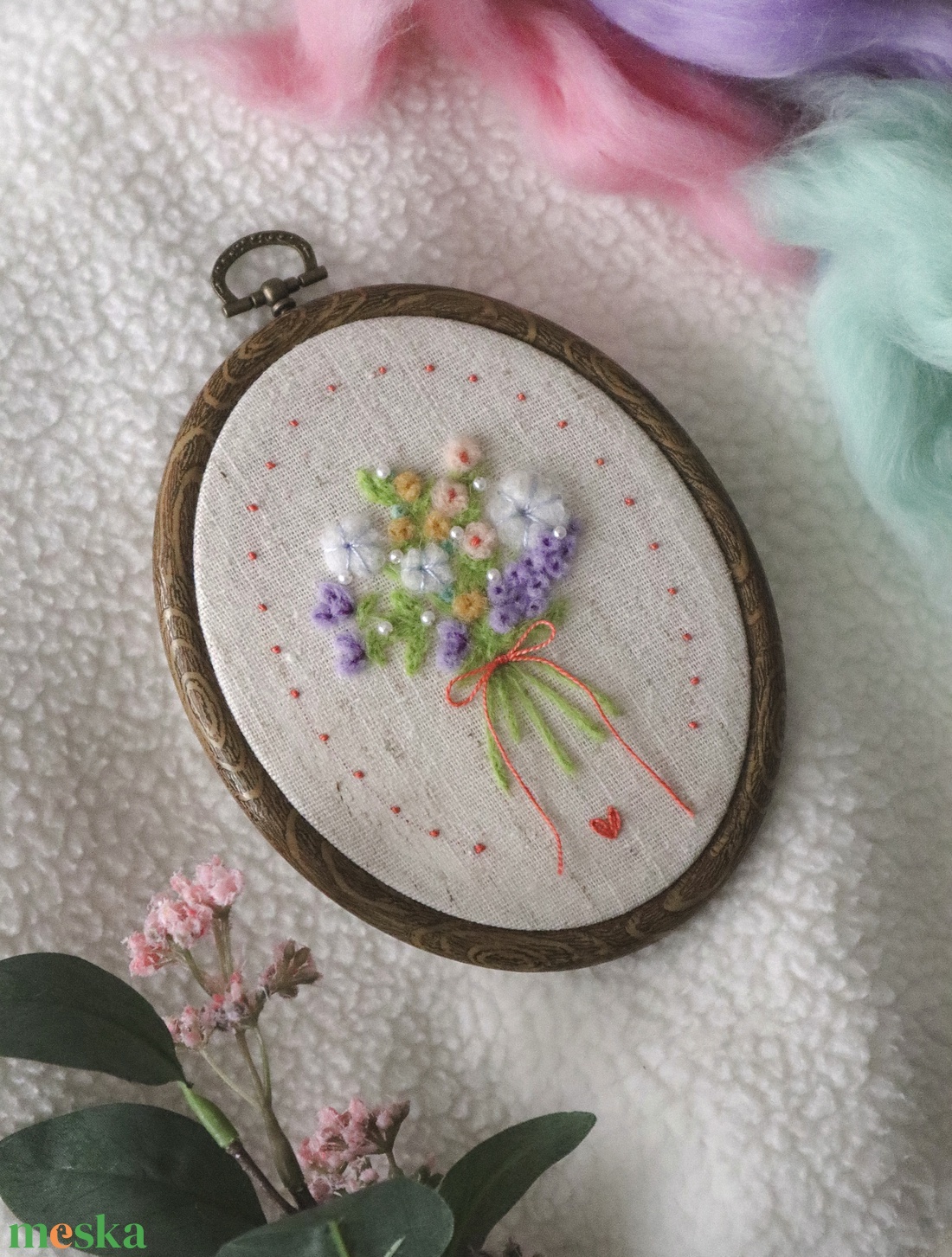 Kézzel nemezelt virágcsokor - otthon & életmód - dekoráció - dísztárgy - Meska.hu