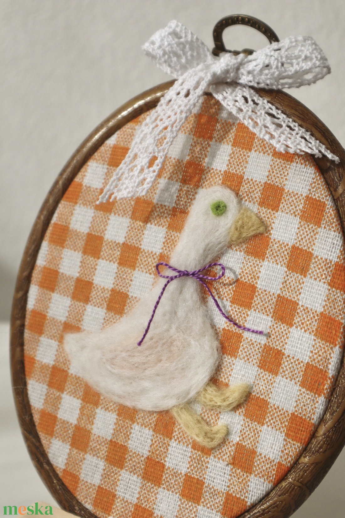 Kézzel nemezelt liba - baba - mama - babaszoba dekoráció - babaszoba kép - Meska.hu