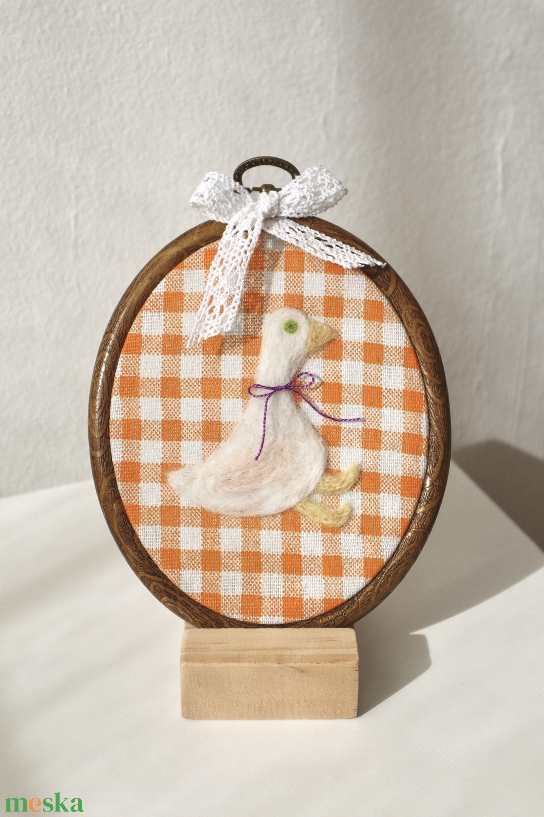 Kézzel nemezelt liba - baba - mama - babaszoba dekoráció - babaszoba kép - Meska.hu