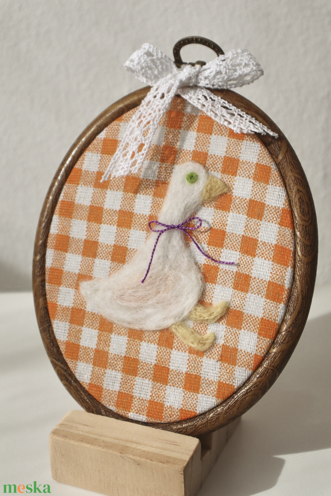 Kézzel nemezelt liba - baba - mama - babaszoba dekoráció - babaszoba kép - Meska.hu