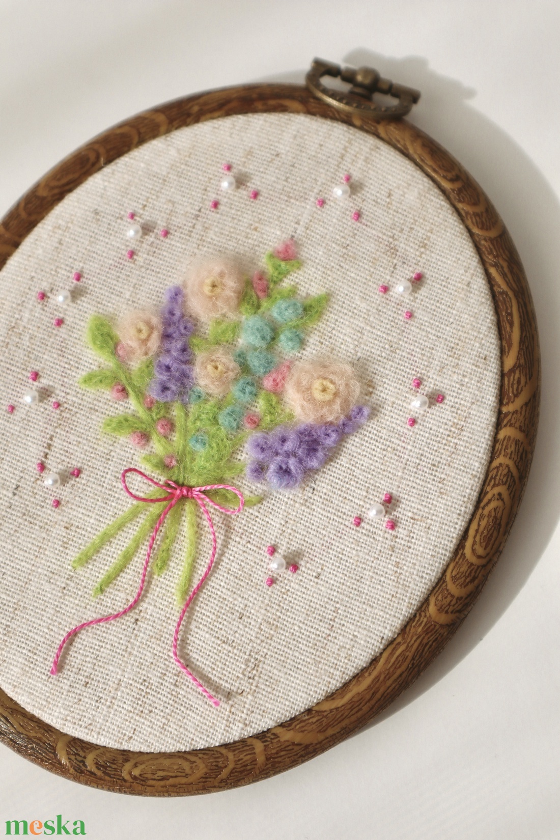 Kézzel nemezelt virágcsokor - otthon & életmód - dekoráció - dísztárgy - Meska.hu